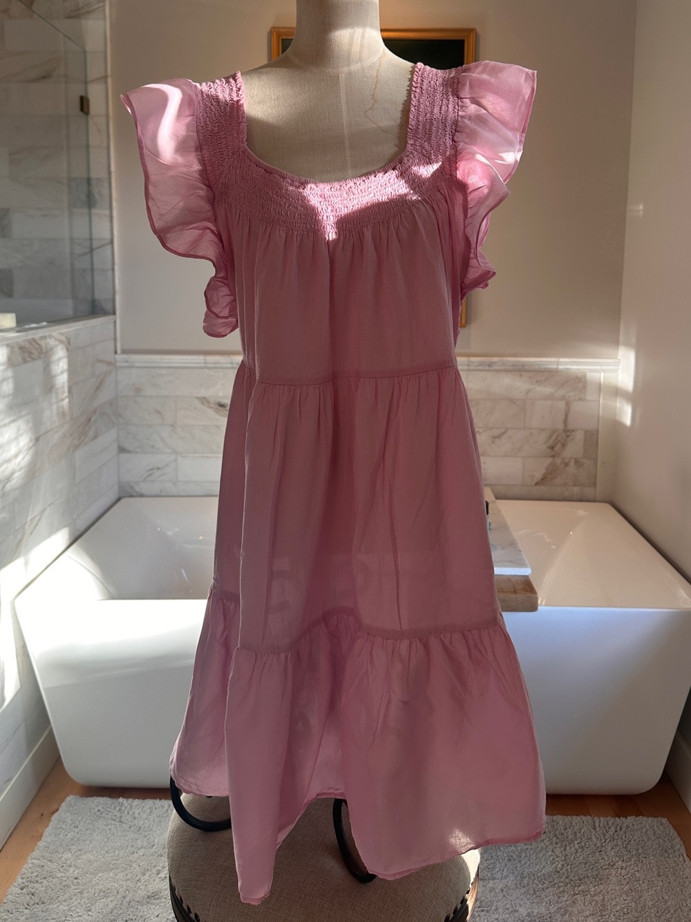 J. Crew Flutter-sleeve voile mini dress coverup
